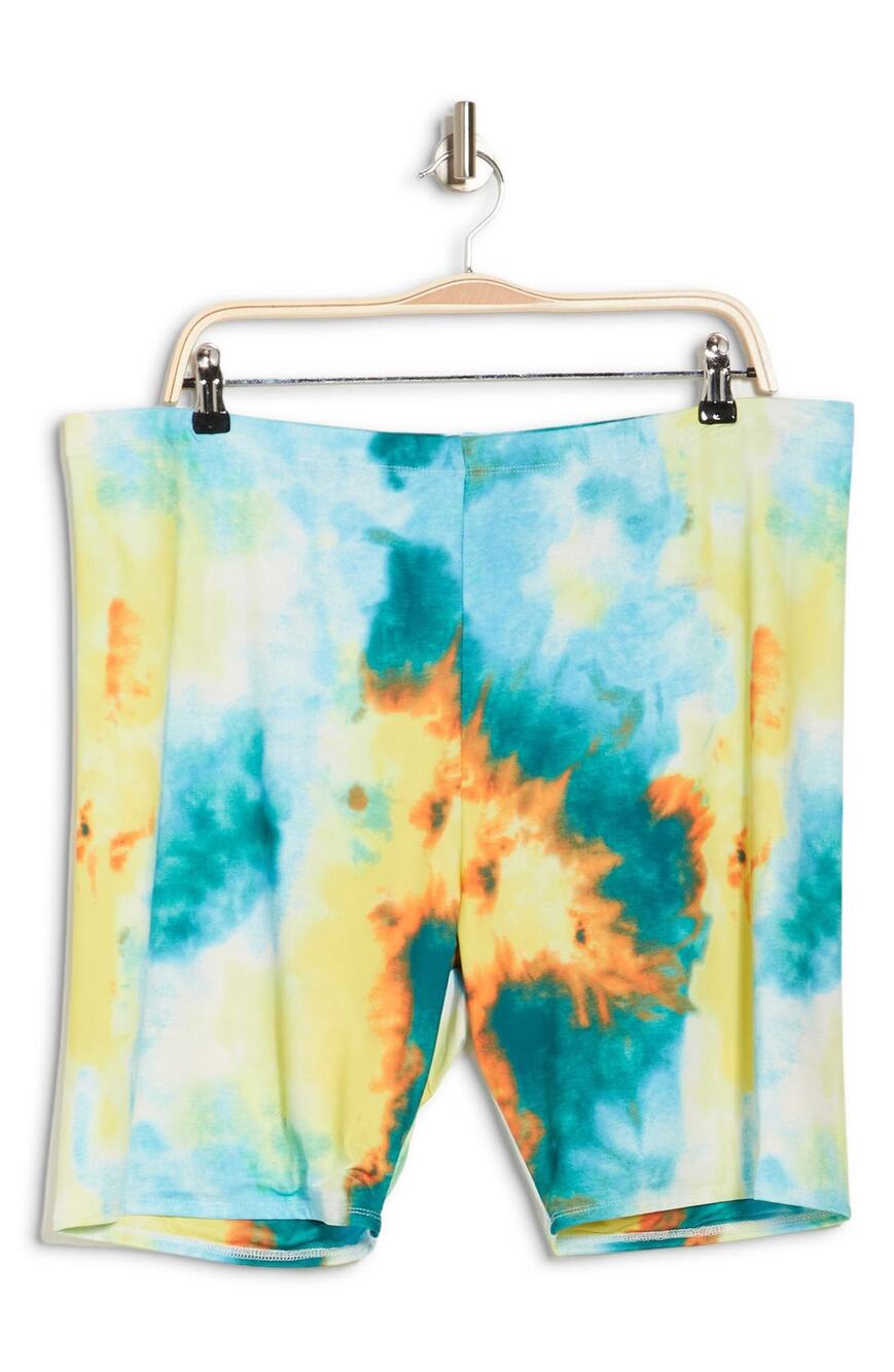 AFRM Nordstrom Tie Dye Bike Shorts Teal Yellow XS